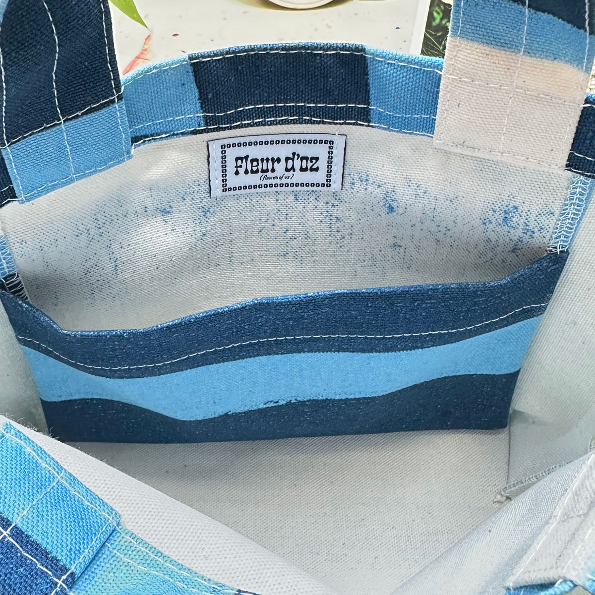 The Baby Canvas Tote - Ocean Stripe