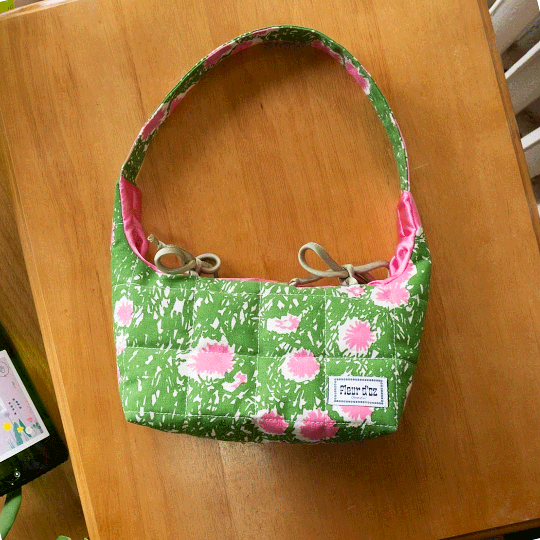 The Petey Purse in Scribble Flower - Watermelon